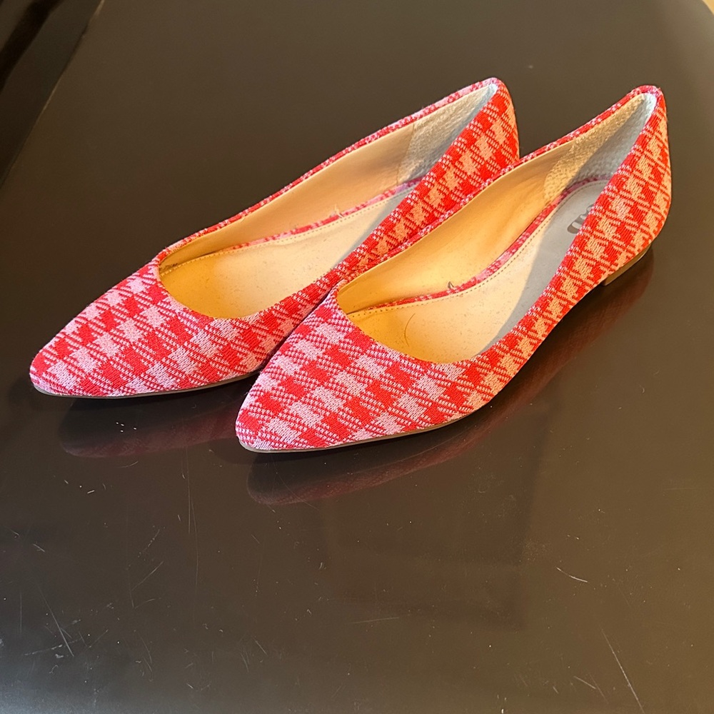 Gianni Bini Red Checkered Flats